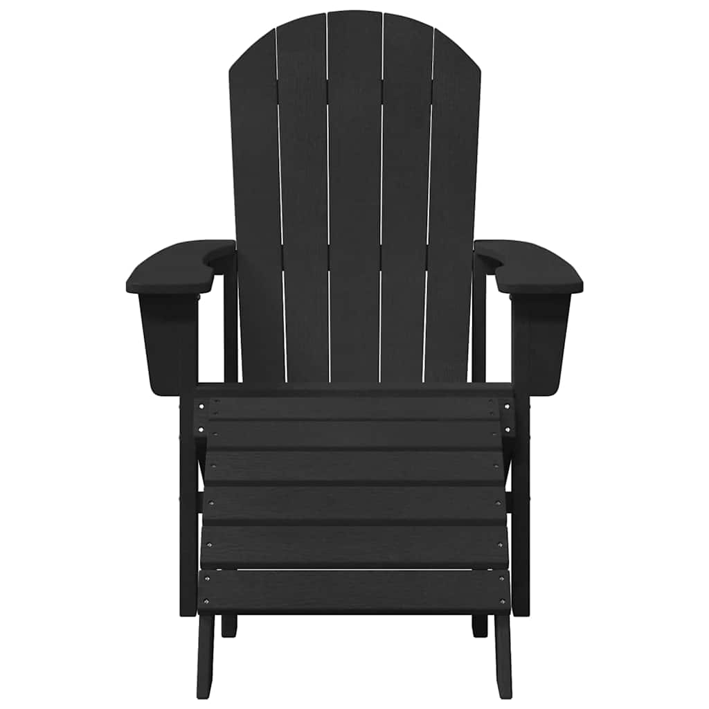Adirondack Chair with Cushion Black 74 x 82 x 92cm HDPE