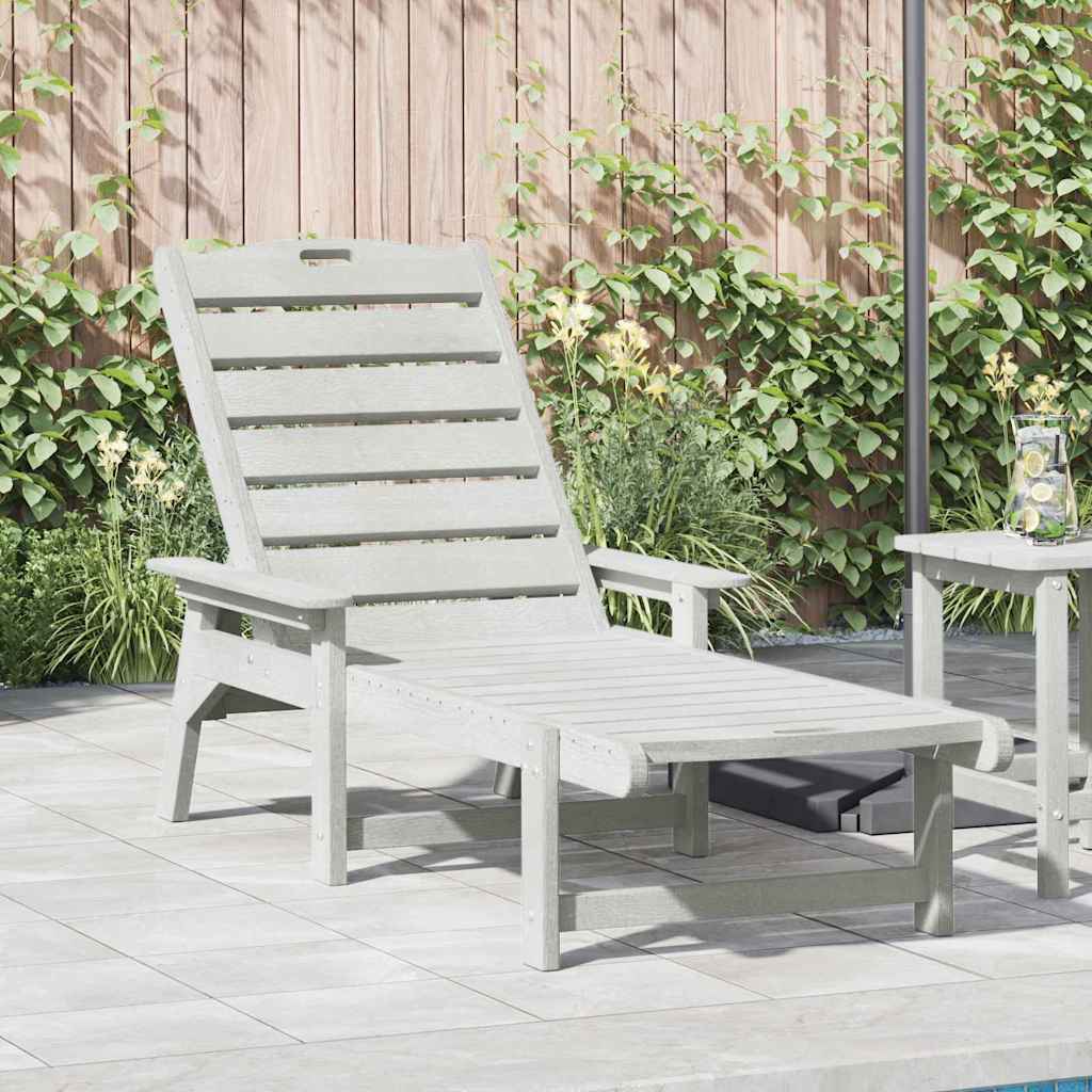 Sun Lounger White 73.5 x 92 x 90cm HDPE
