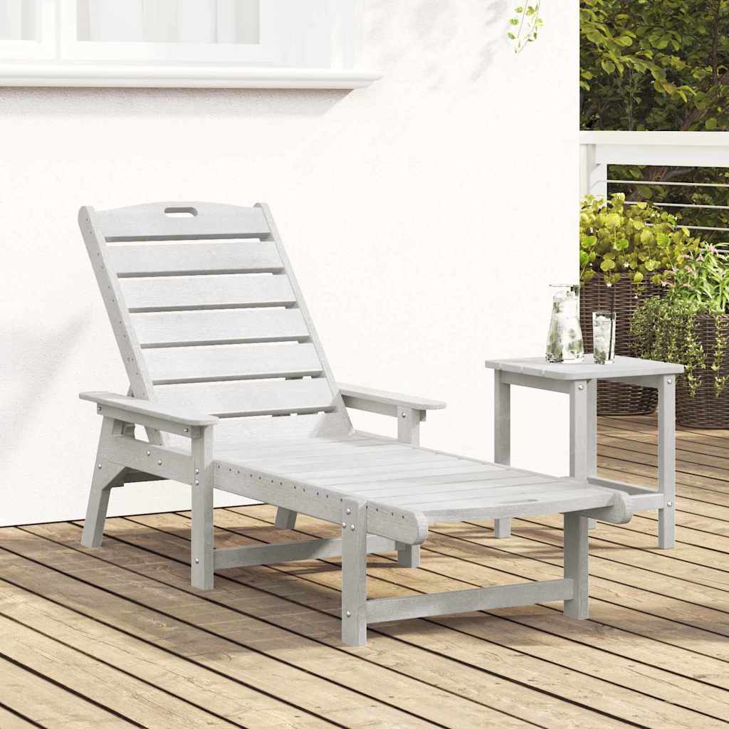 Sun Lounger White 73.5 x 92 x 90cm HDPE