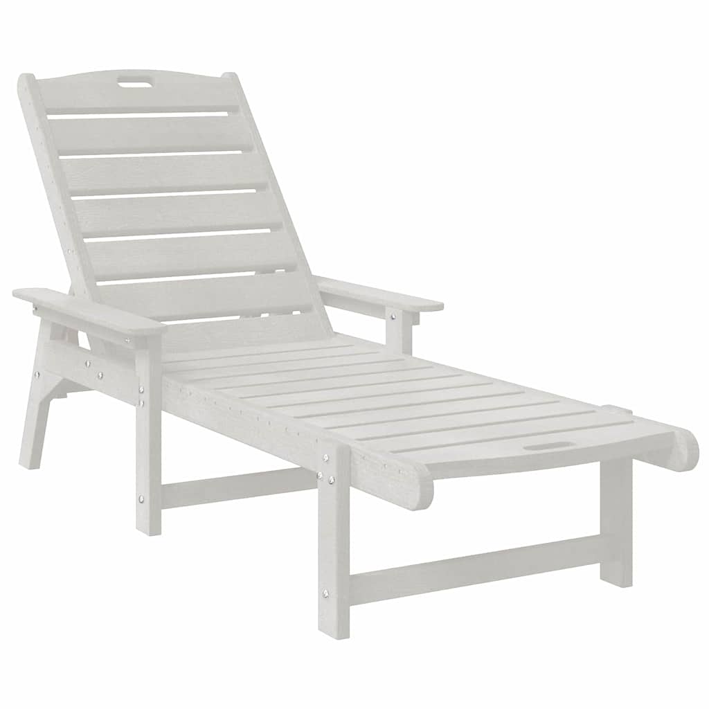 Sun Lounger White 73.5 x 92 x 90cm HDPE