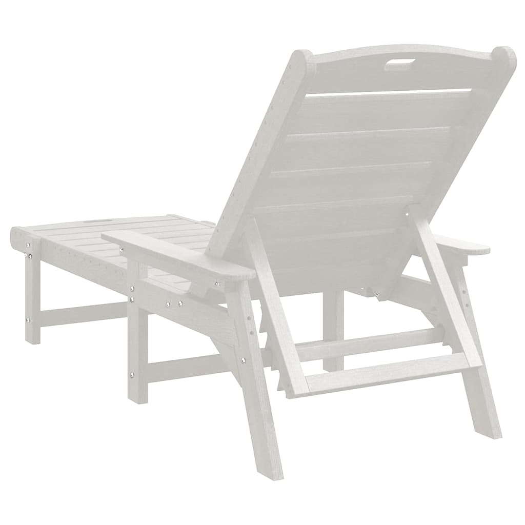 Sun Lounger White 73.5 x 92 x 90cm HDPE