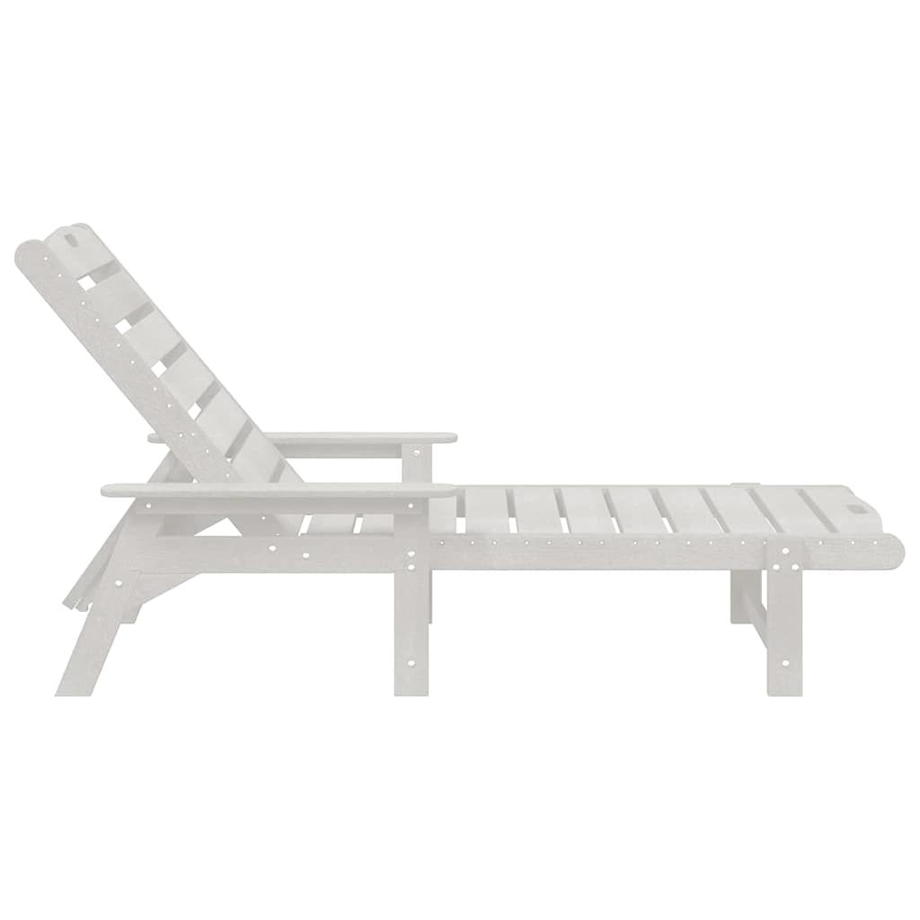 Sun Lounger White 73.5 x 92 x 90cm HDPE