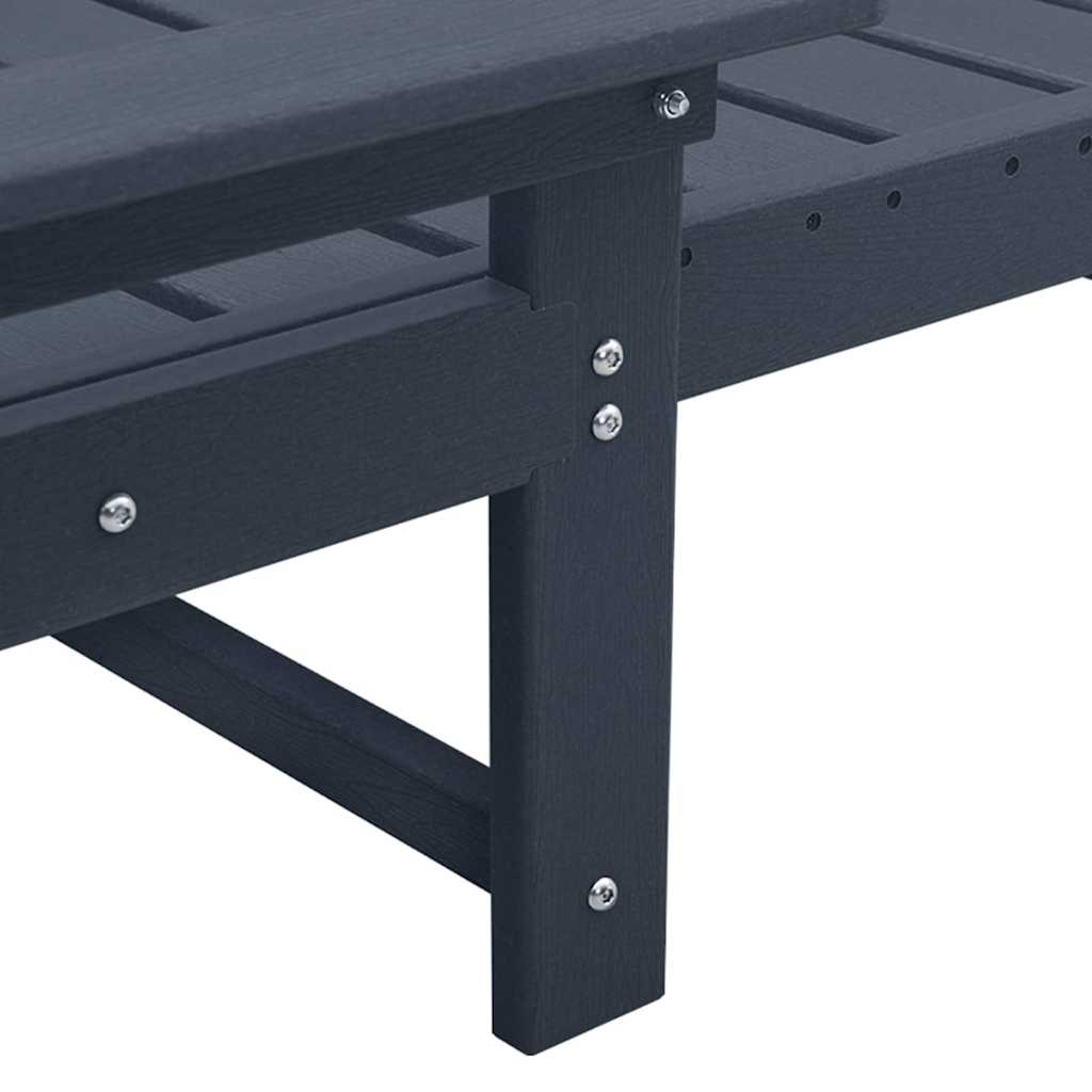 Sun Lounger with Cushion Navy 73.5 x 92 x 90cm HDPE