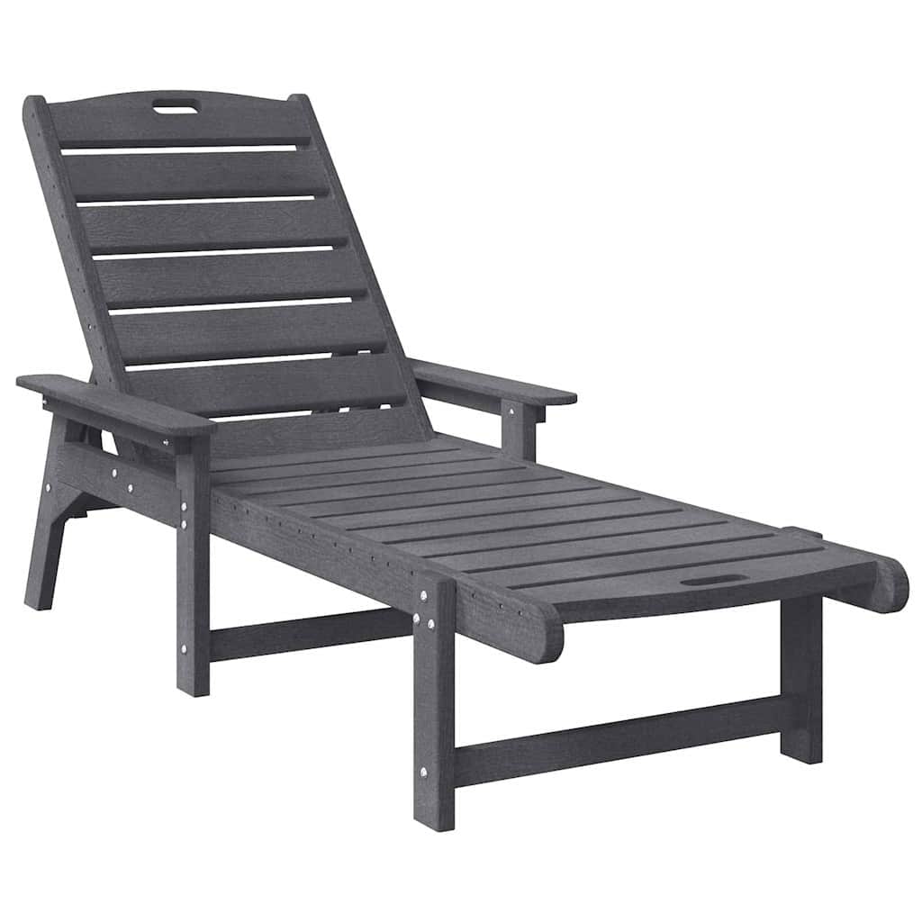 Sun Lounger Light Grey 73.5 x 92 x 90cm HDPE