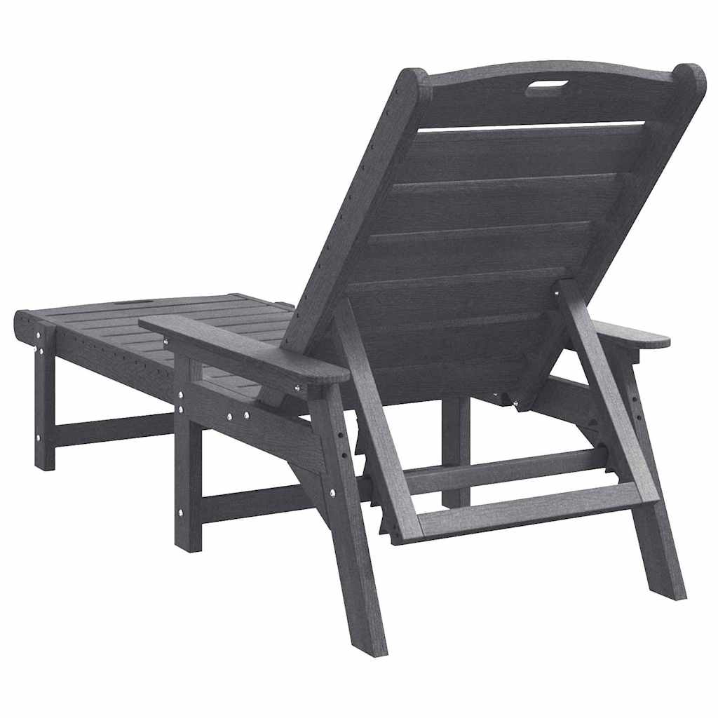 Sun Lounger Light Grey 73.5 x 92 x 90cm HDPE