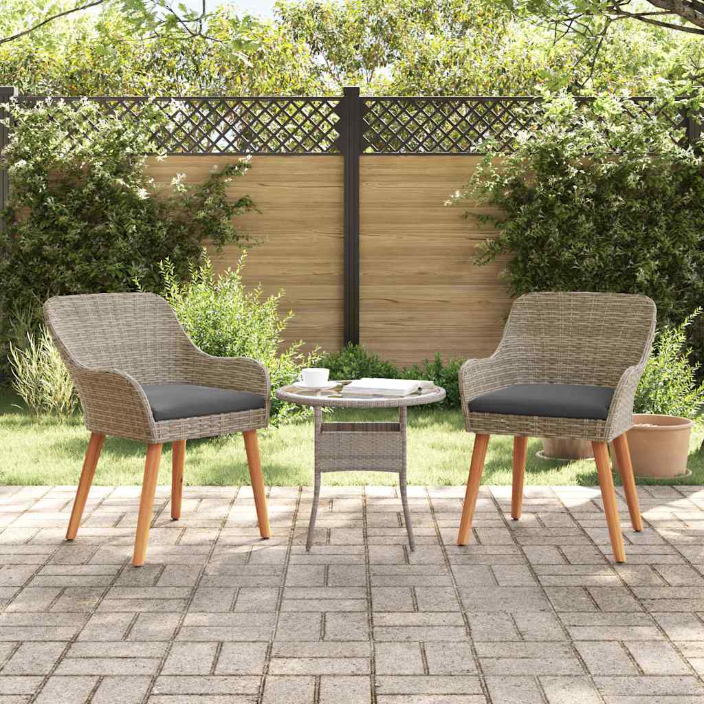 Garden Chair 2 pcs Black 55 x 62.5 x 82cm Poly Rattan