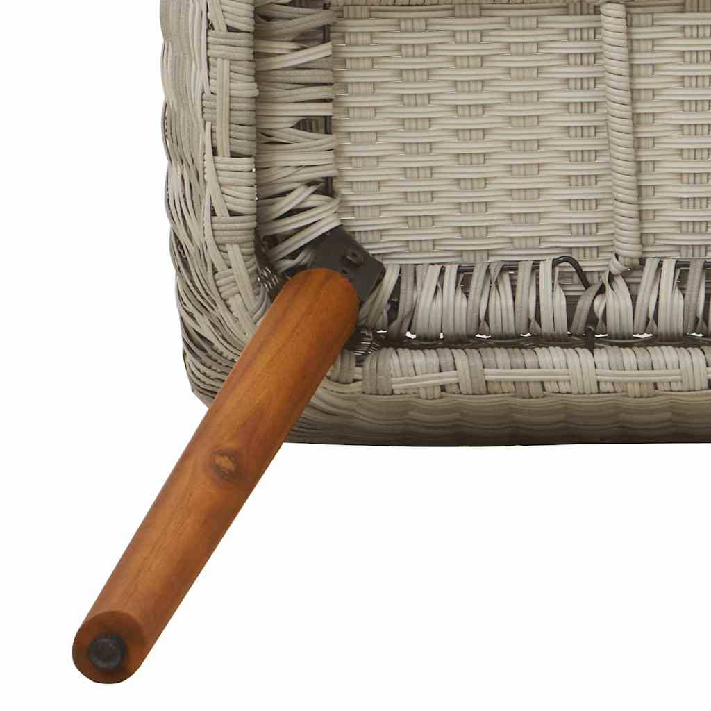 Garden Chair 2 pcs Light Grey 55 x 62.5 x 82cm Poly Rattan