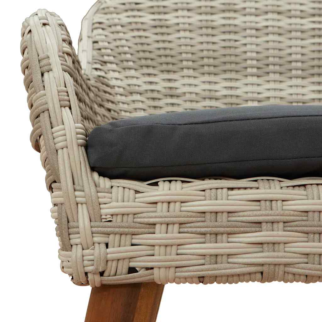 Garden Chair 2 pcs Light Grey 55 x 62.5 x 82cm Poly Rattan