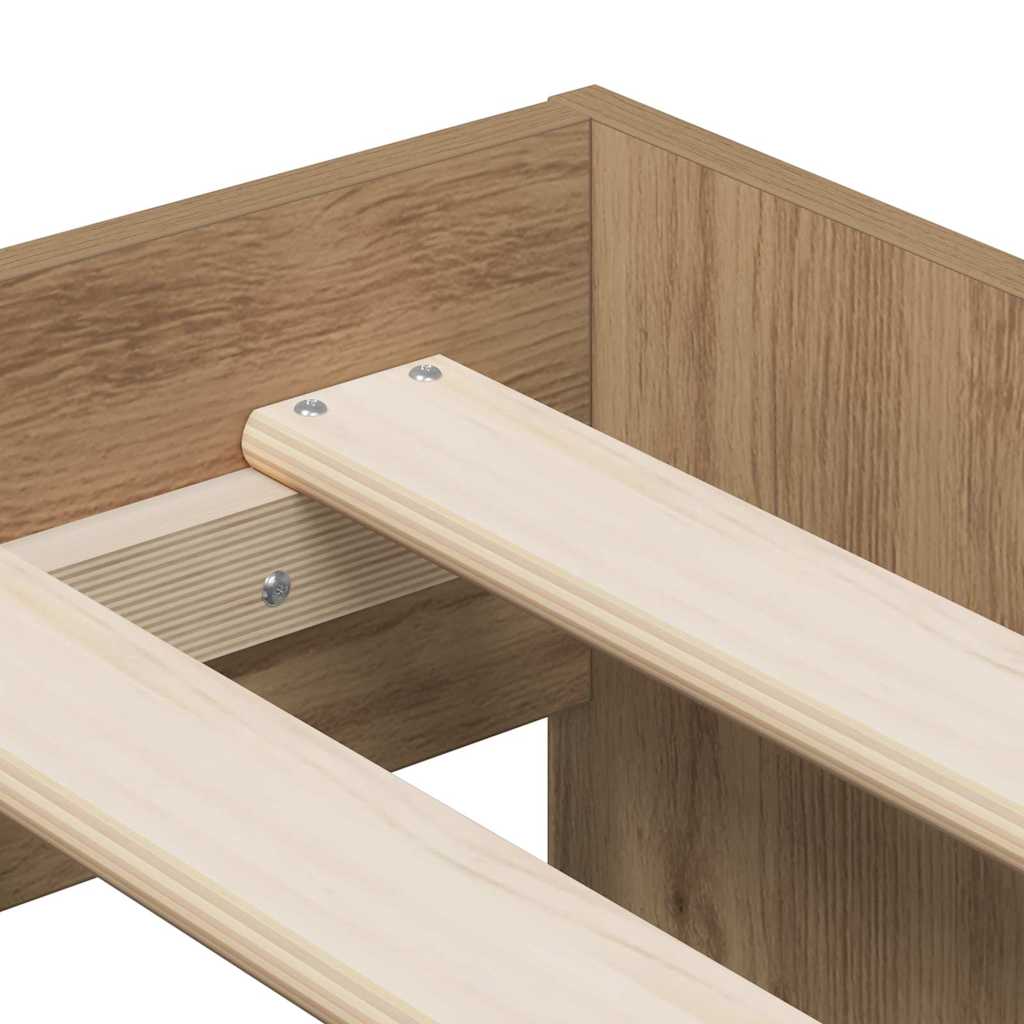 Storage Bed Frame Artisan oak 100 x 200 cm Engineered wood