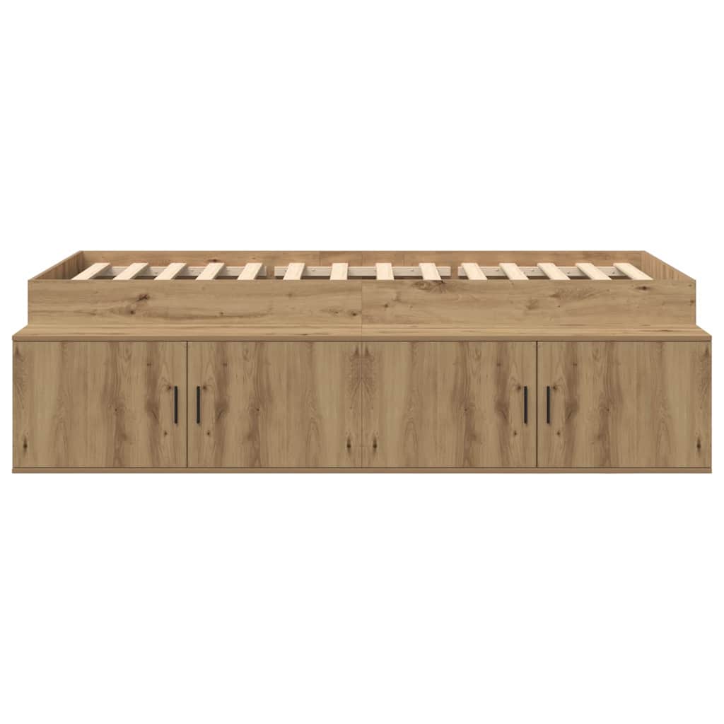 Storage Bed Frame Artisan oak 100 x 200 cm Engineered wood
