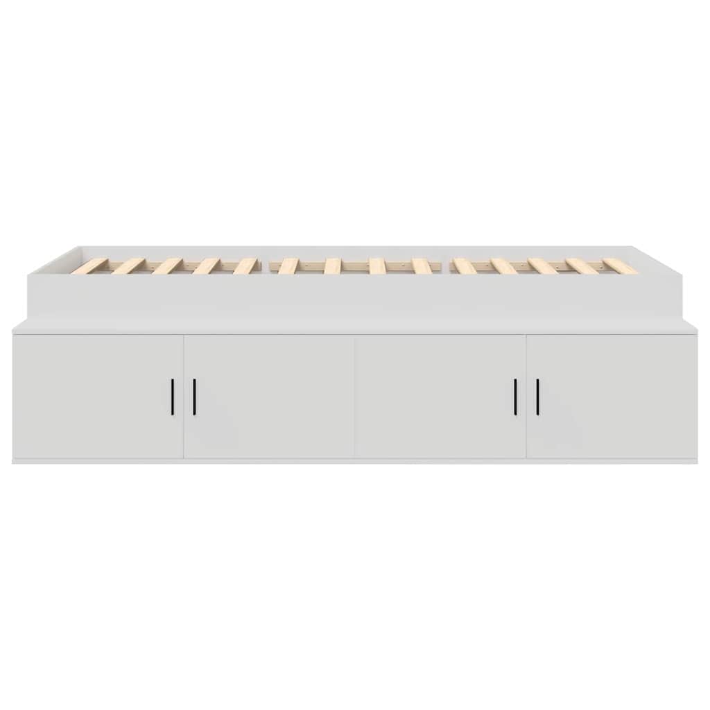 Storage Bed Frame White 90 x 190 cm Engineered wood