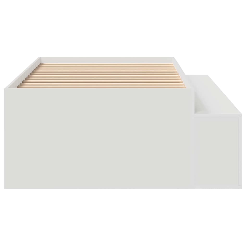 Storage Bed Frame White 90 x 190 cm Engineered wood