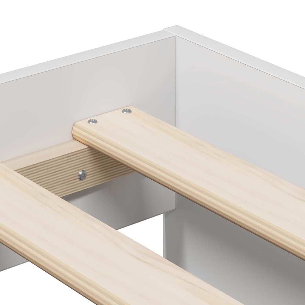 Storage Bed Frame White 75 x 190 cm Engineered wood