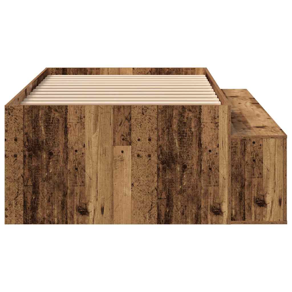 Storage Bed Frame Old wood 75 x 190 cm Engineered wood