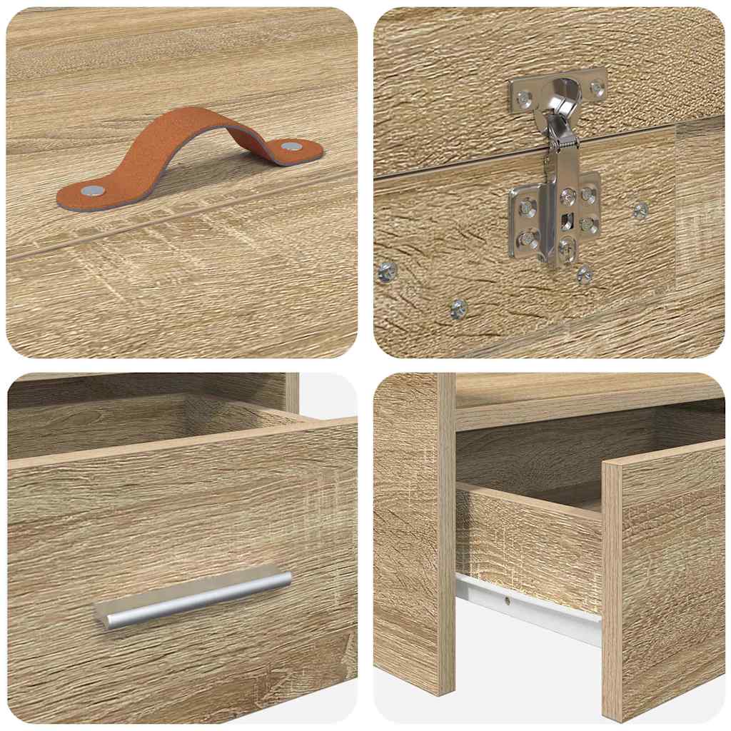 Storage Bed Frame Sonoma Oak 100 x 200 cm Engineered wood