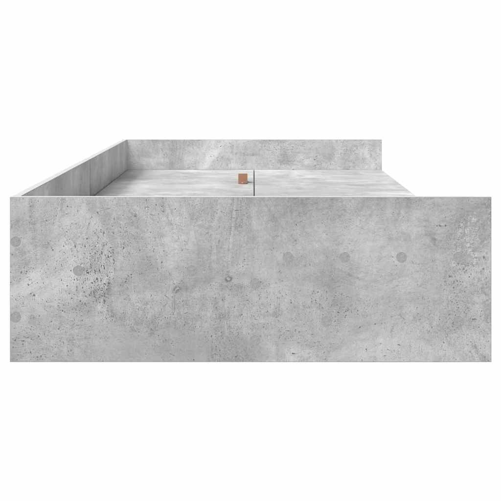 Storage Bed Frame Concrete Grey 100 x 200 cm Engineered wood
