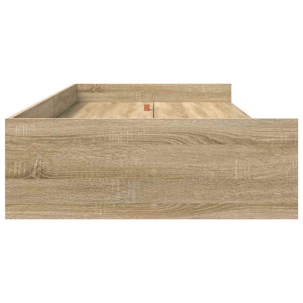 Storage Bed Frame Sonoma Oak 90 x 200 cm Engineered wood