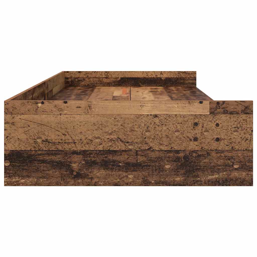 Storage Bed Frame Old Wood 90 x 200 cm Engineered wood