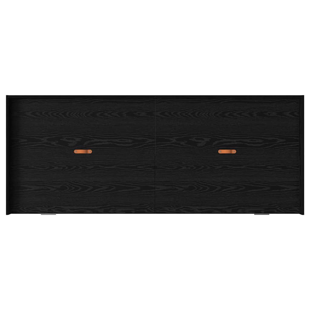 Storage Bed Frame Black Oak 80 x 200 cm Engineered wood