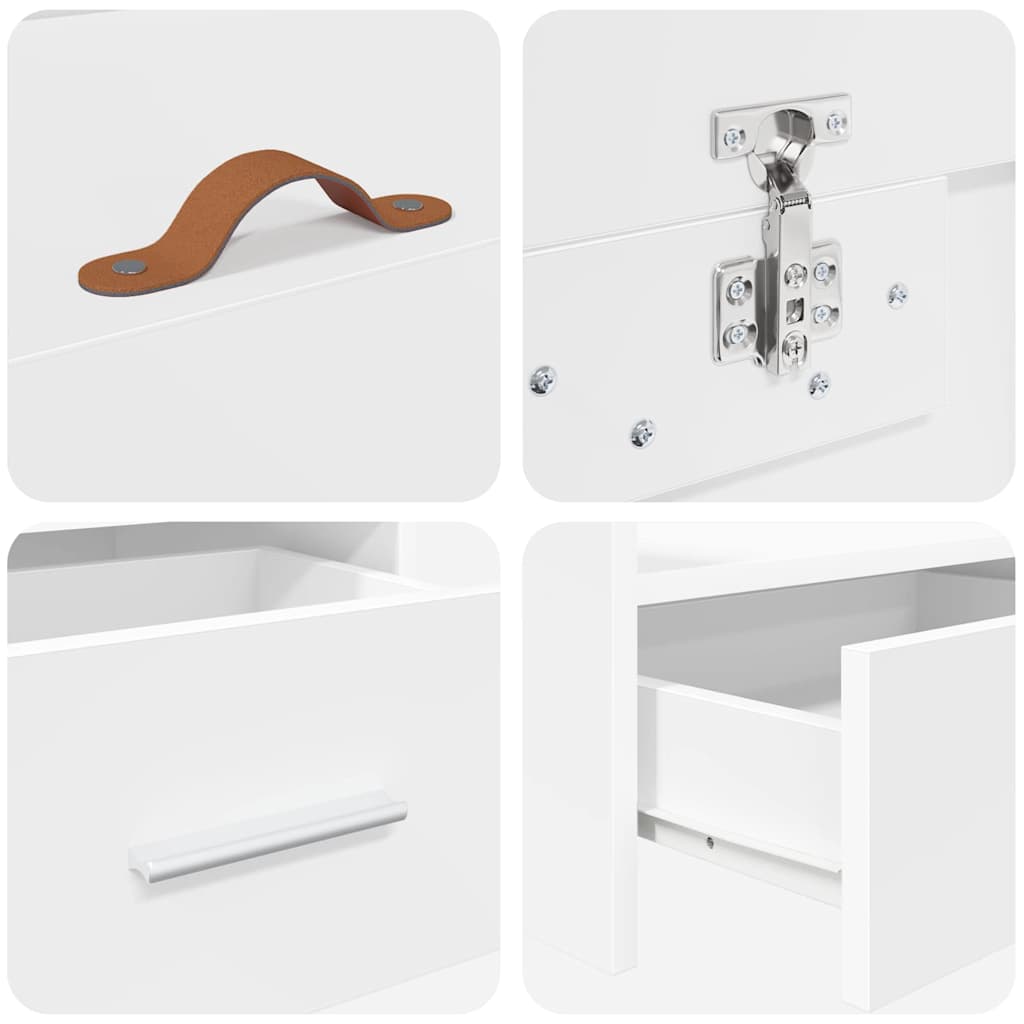 Storage Bed Frame with Drawer White 75 x 190 cm Engineered wood