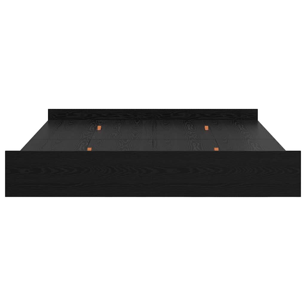 Storage Bed Frame Black oak 200 x 200 cm Engineered wood