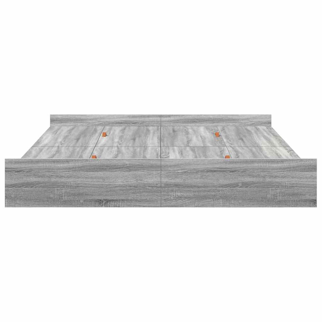 Storage Bed Frame Grey sonoma 200 x 200 cm Engineered wood