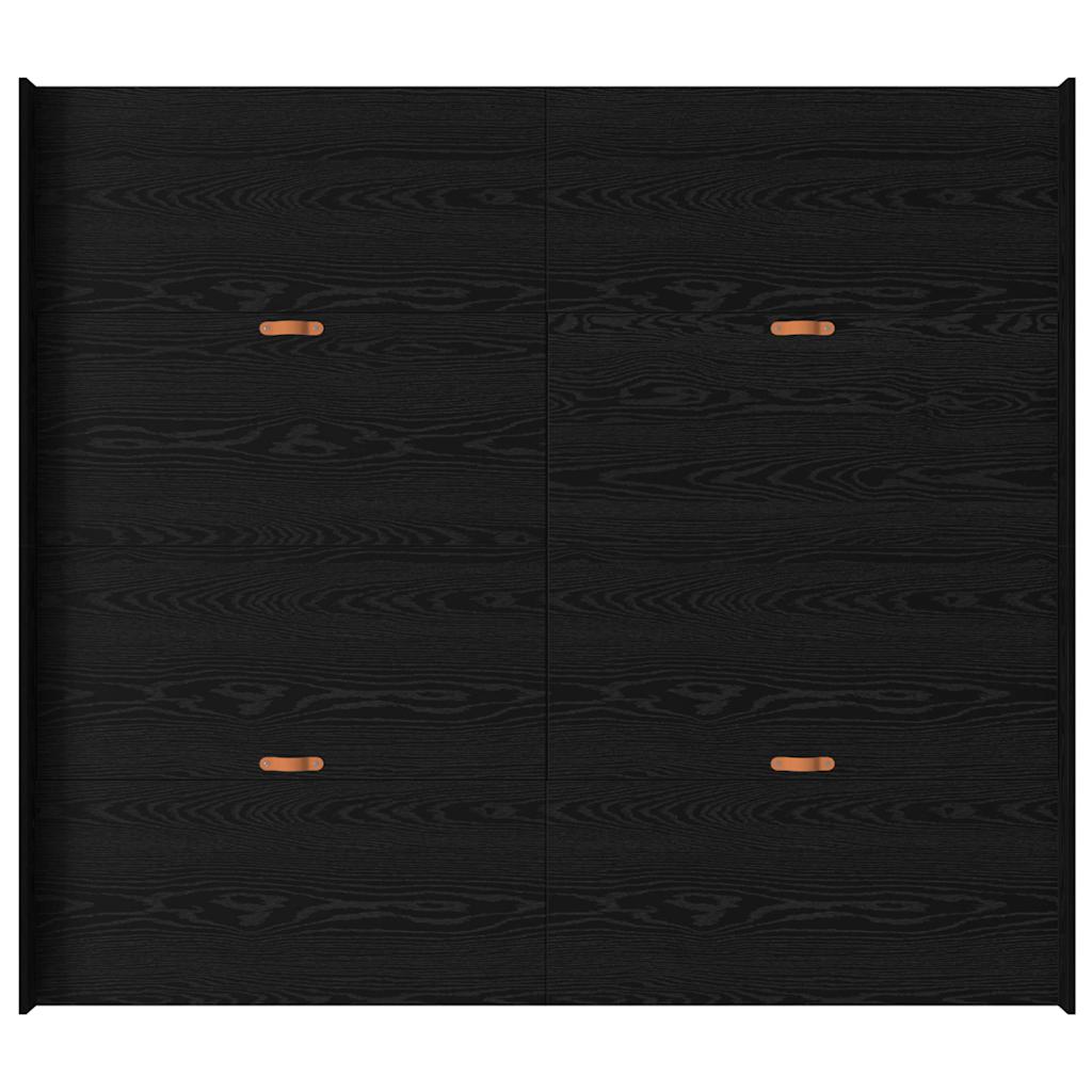 Storage Bed Frame Black oak 180 x 200 cm Engineered wood