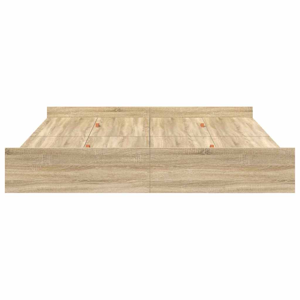 Storage Bed Frame Sonoma oak 180 x 200 cm Engineered wood