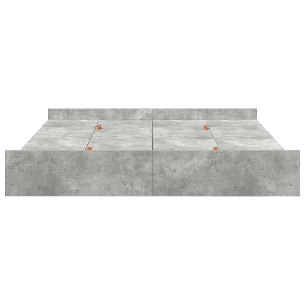 Storage Bed Frame Concrete grey 180 x 200 cm Engineered wood