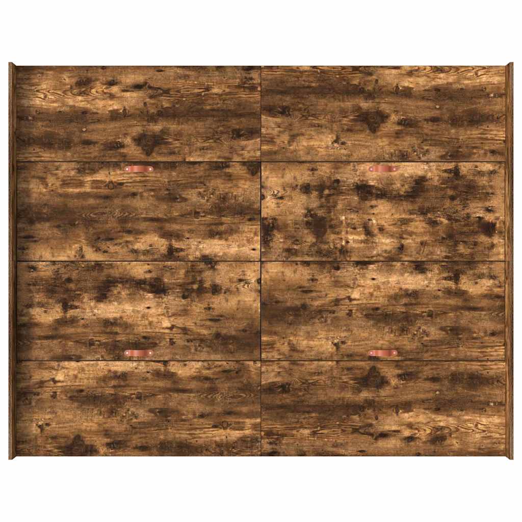 Storage Bed Frame Smoked oak 160 x 200 cm Engineered wood