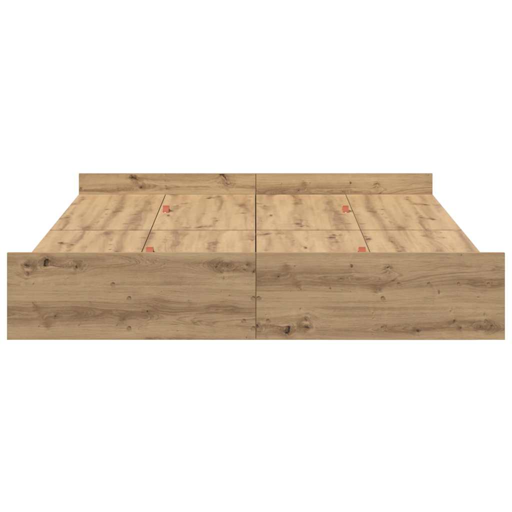 Storage Bed Frame Artisan oak 160 x 200 cm Engineered wood