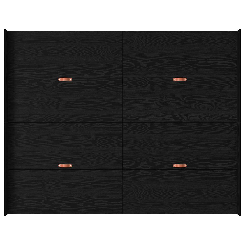 Storage Bed Frame Black oak 140 x 200 cm Engineered wood