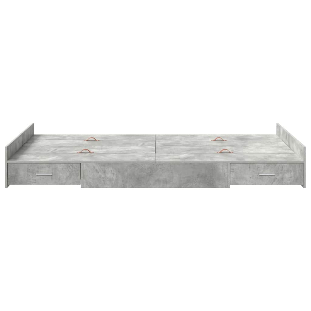 Storage Bed Frame Concrete grey 120 x 200 cm Engineered wood
