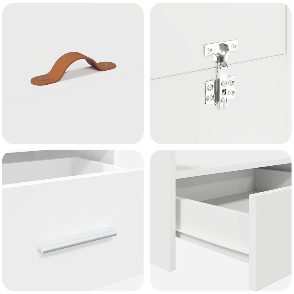 Storage Bed Frame White 140 x 190 cm Engineered wood