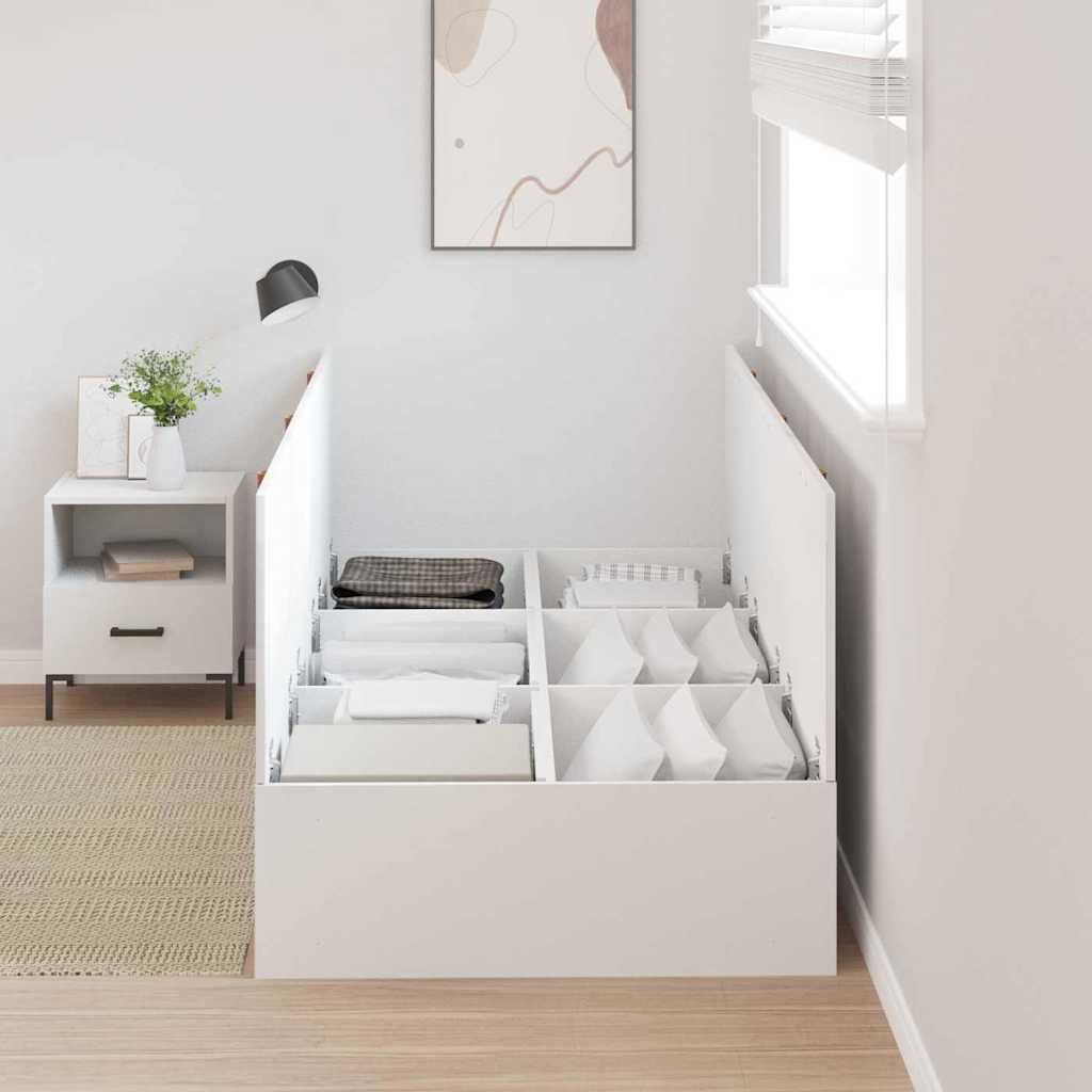 Bed Frame with Storage White 80 x 200 cm Engineered wood