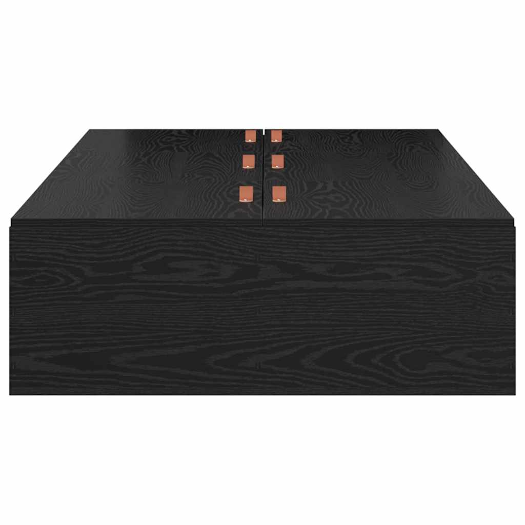 Bed Frame with Storage Black oak 90 x 200 cm Engineered wood