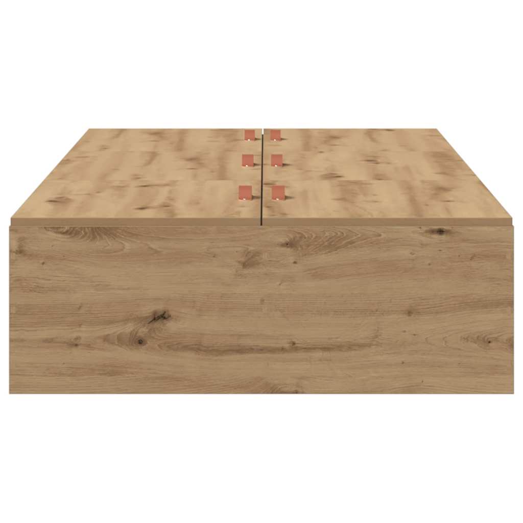 Bed Frame with Storage Artisan oak 90 x 200 cm Engineered wood