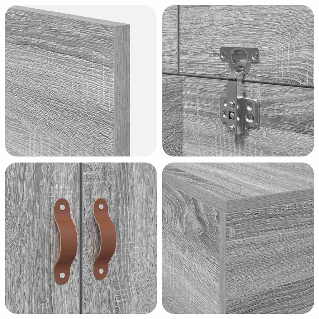 Bed Frame with Storage Grey sonoma 100 x 200 cm Engineered wood