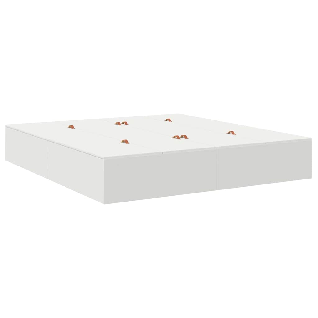 Bed Frame with Storage White 200 x 200 cm Engineered wood