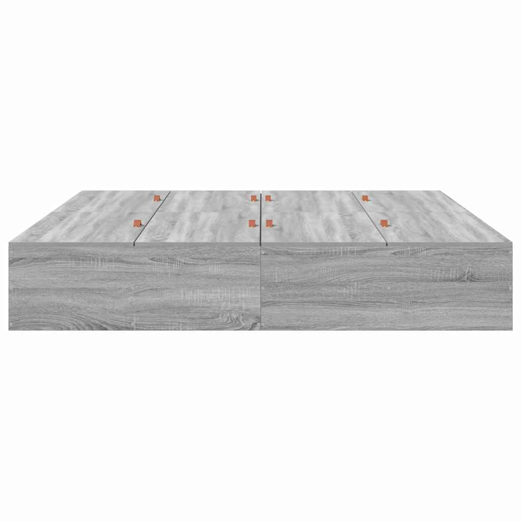 Bed Frame with Storage Grey sonoma 200 x 200 cm Engineered wood