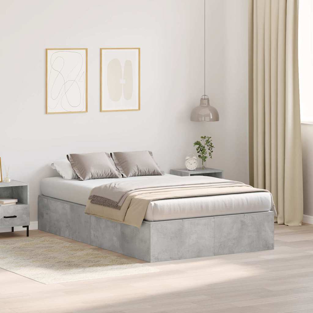 Bed Frame Concrete grey 120 x 200 cm Engineered wood