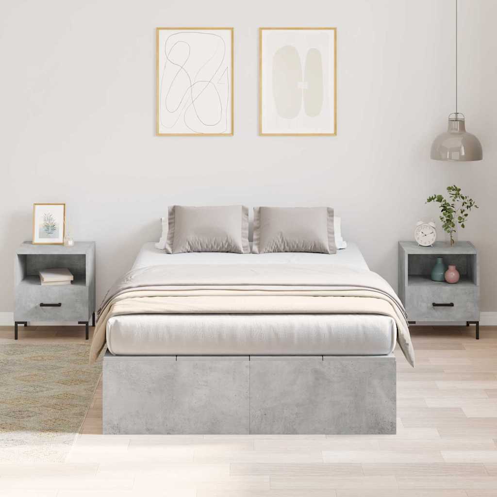 Bed Frame Concrete grey 120 x 200 cm Engineered wood