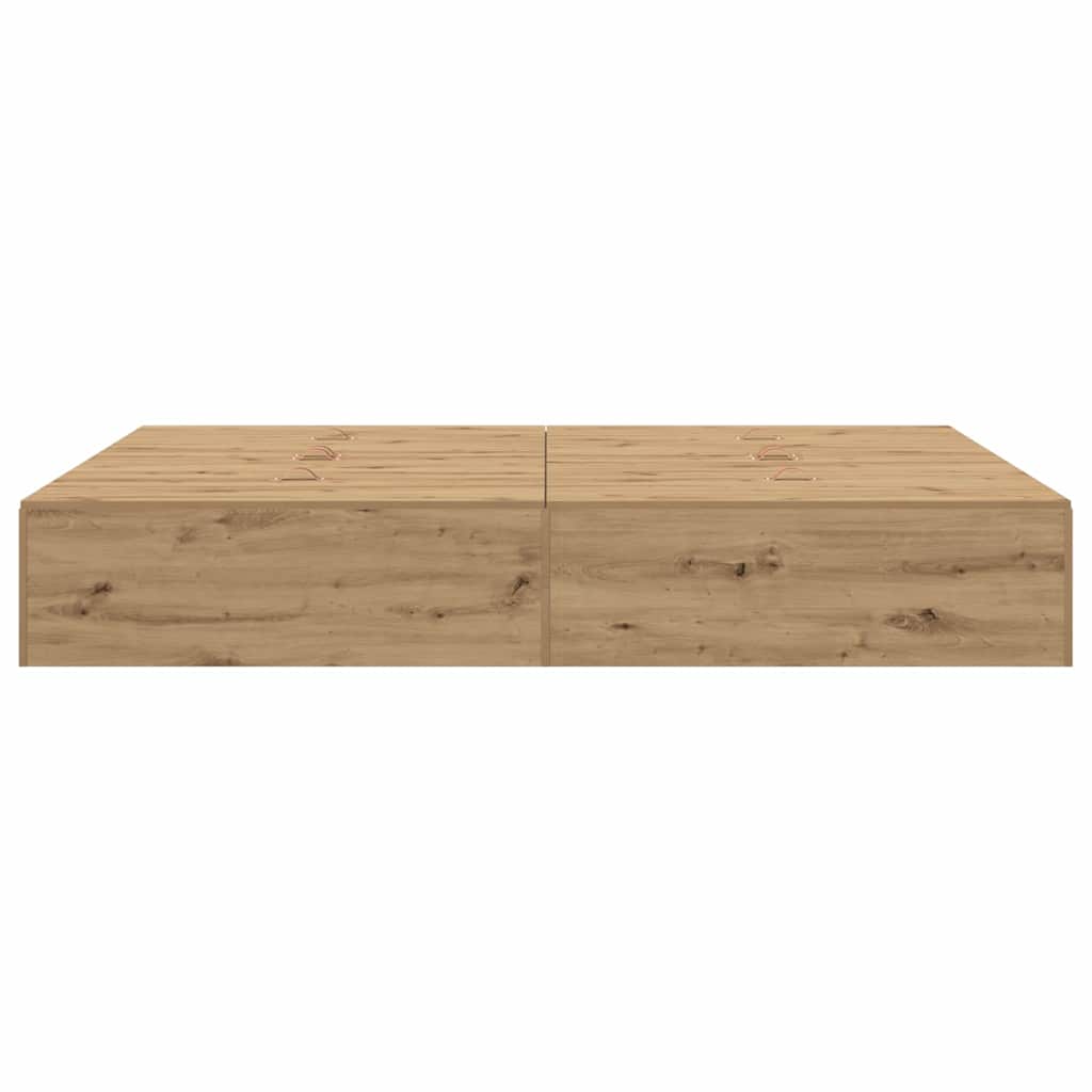 Bed Frame with Storage Artisan oak 150 x 200 cm Engineered wood