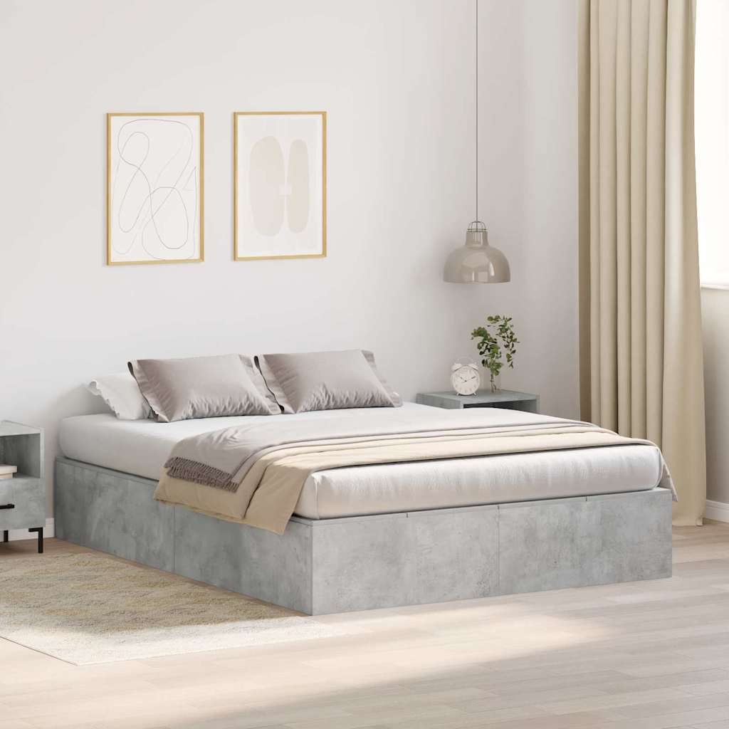 Bed Frame Concrete grey 160 x 200 cm Engineered wood