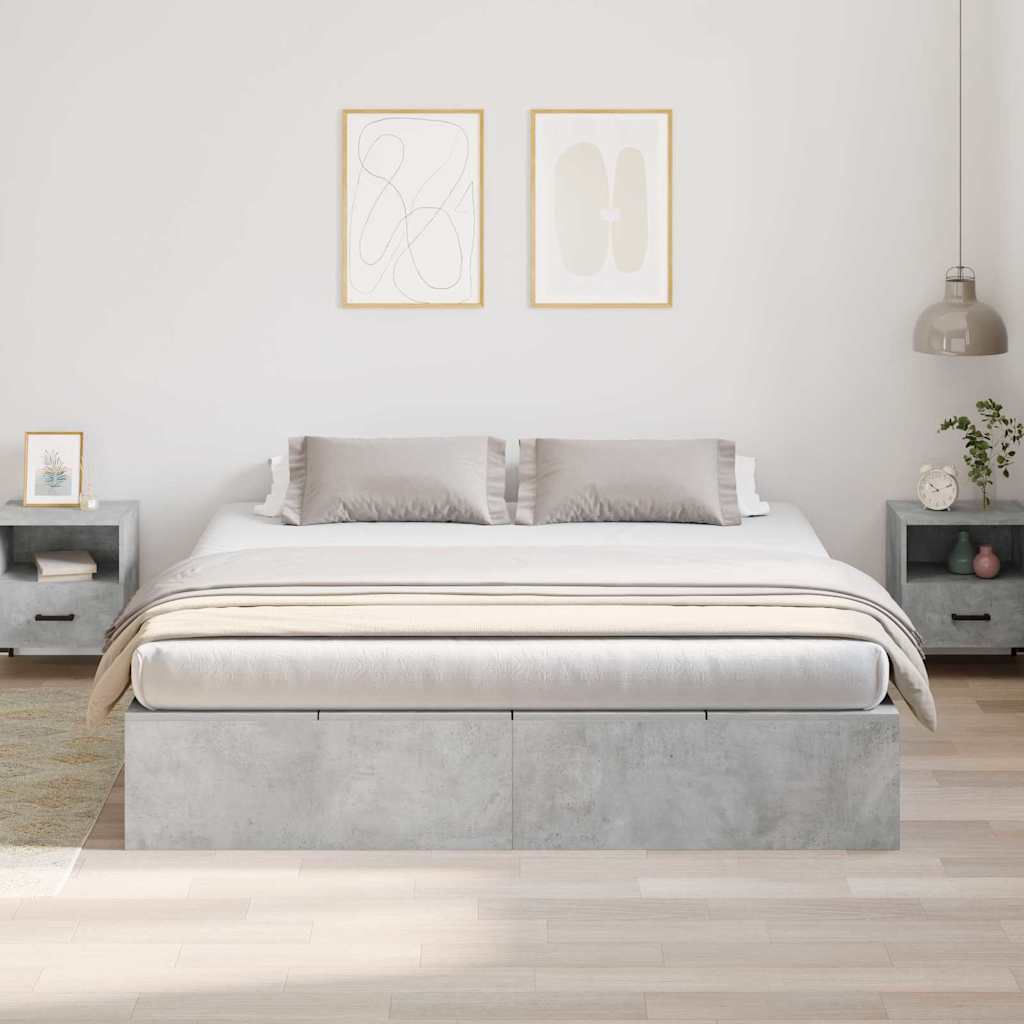 Bed Frame Concrete grey 180 x 200 cm Engineered wood