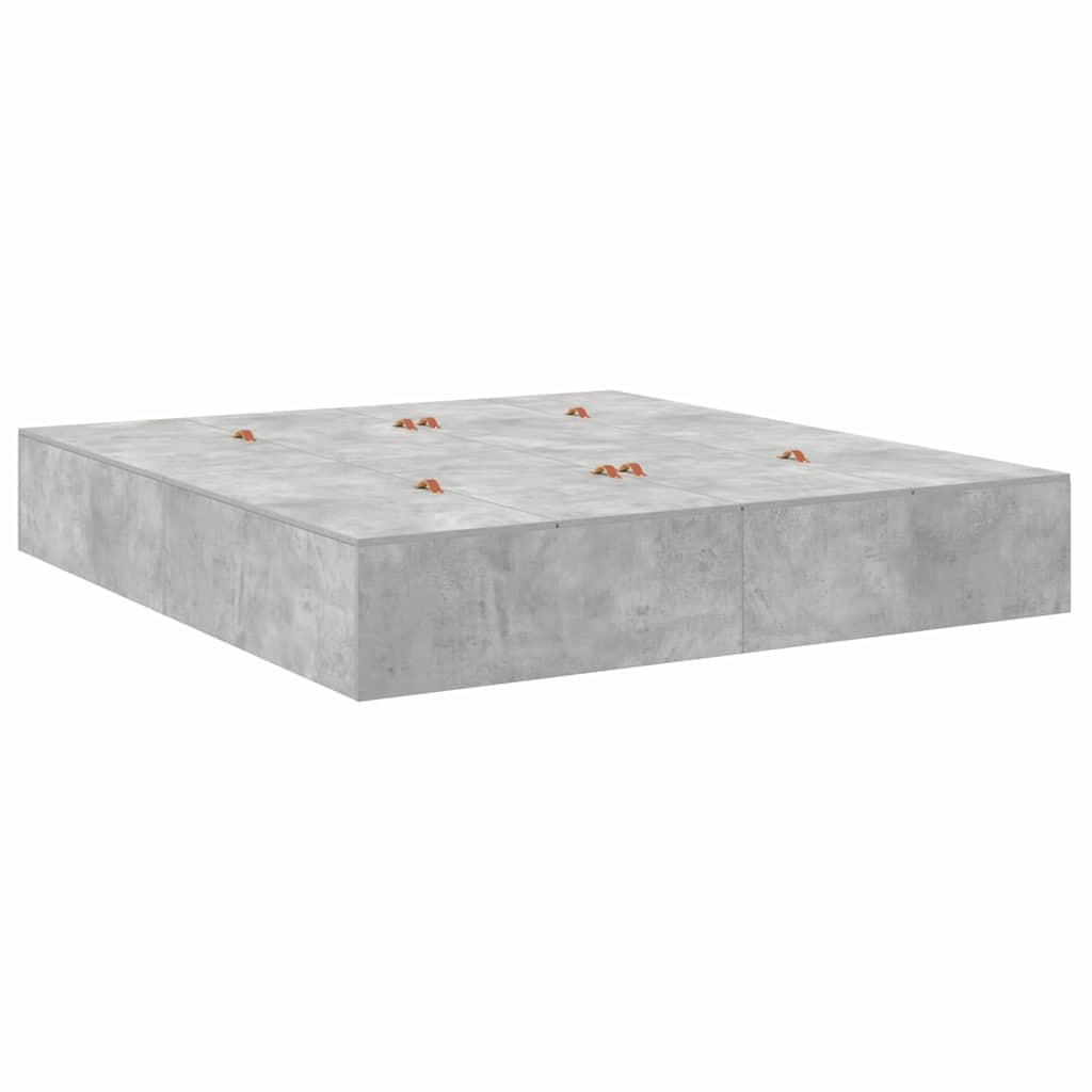 Bed Frame Concrete grey 180 x 200 cm Engineered wood