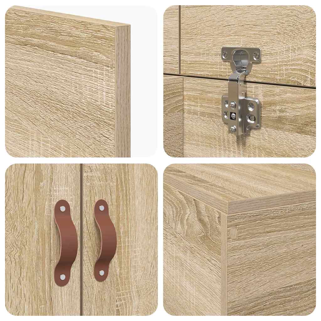 Bed Frame with Storage Sonoma oak 90 x 190 cm Engineered wood