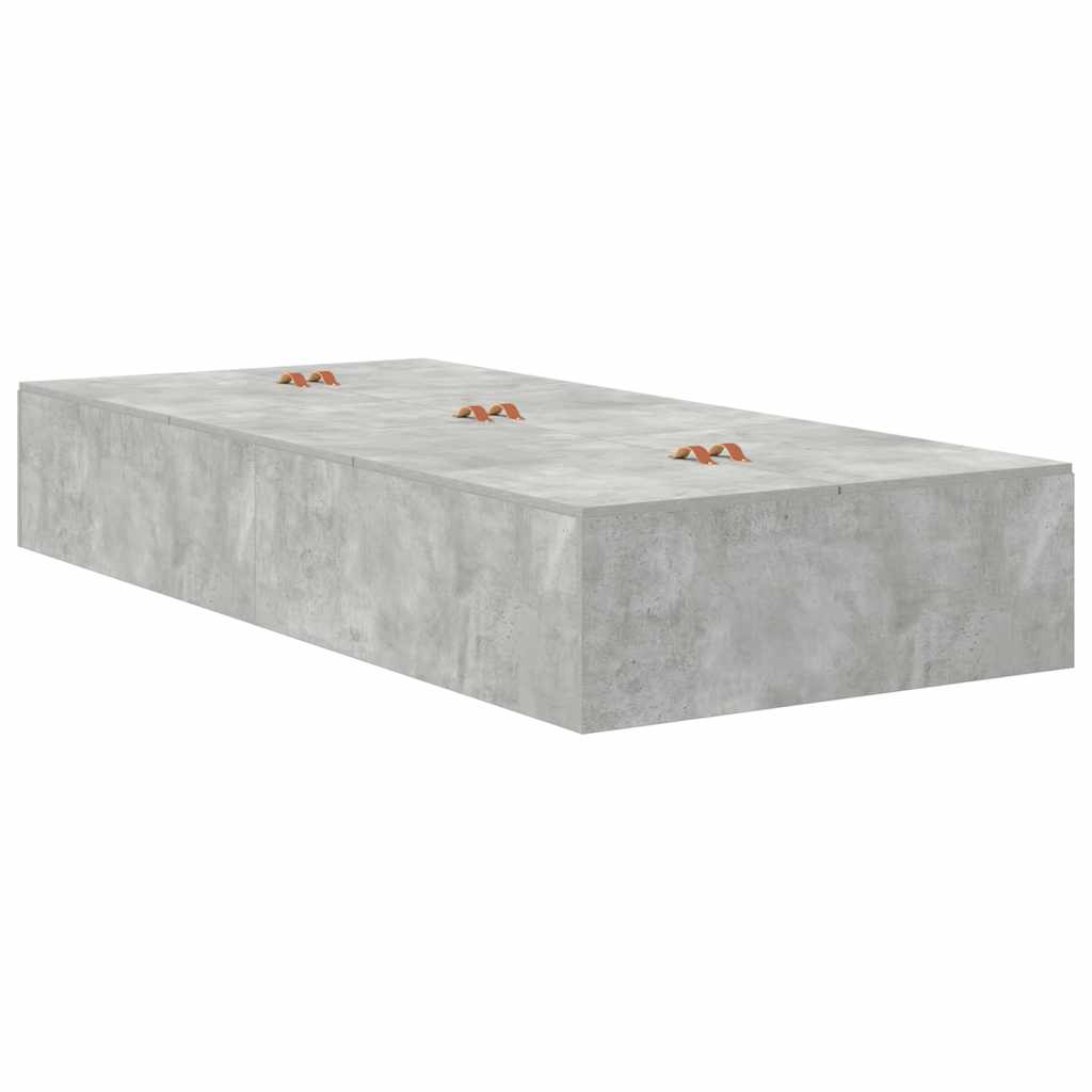 Bed Frame Concrete grey 90 x 190 cm Engineered wood
