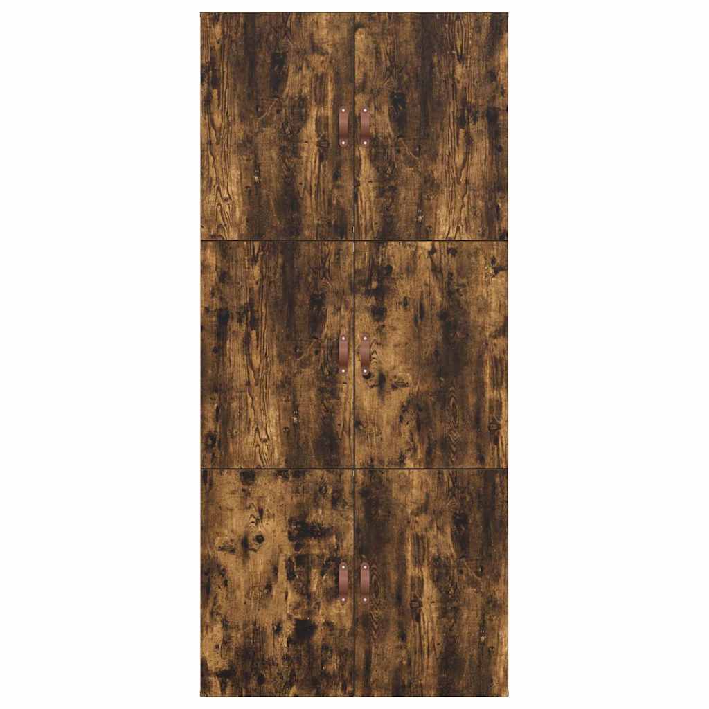 Bed Frame with Storage Smoked oak 90 x 190 cm Engineered wood