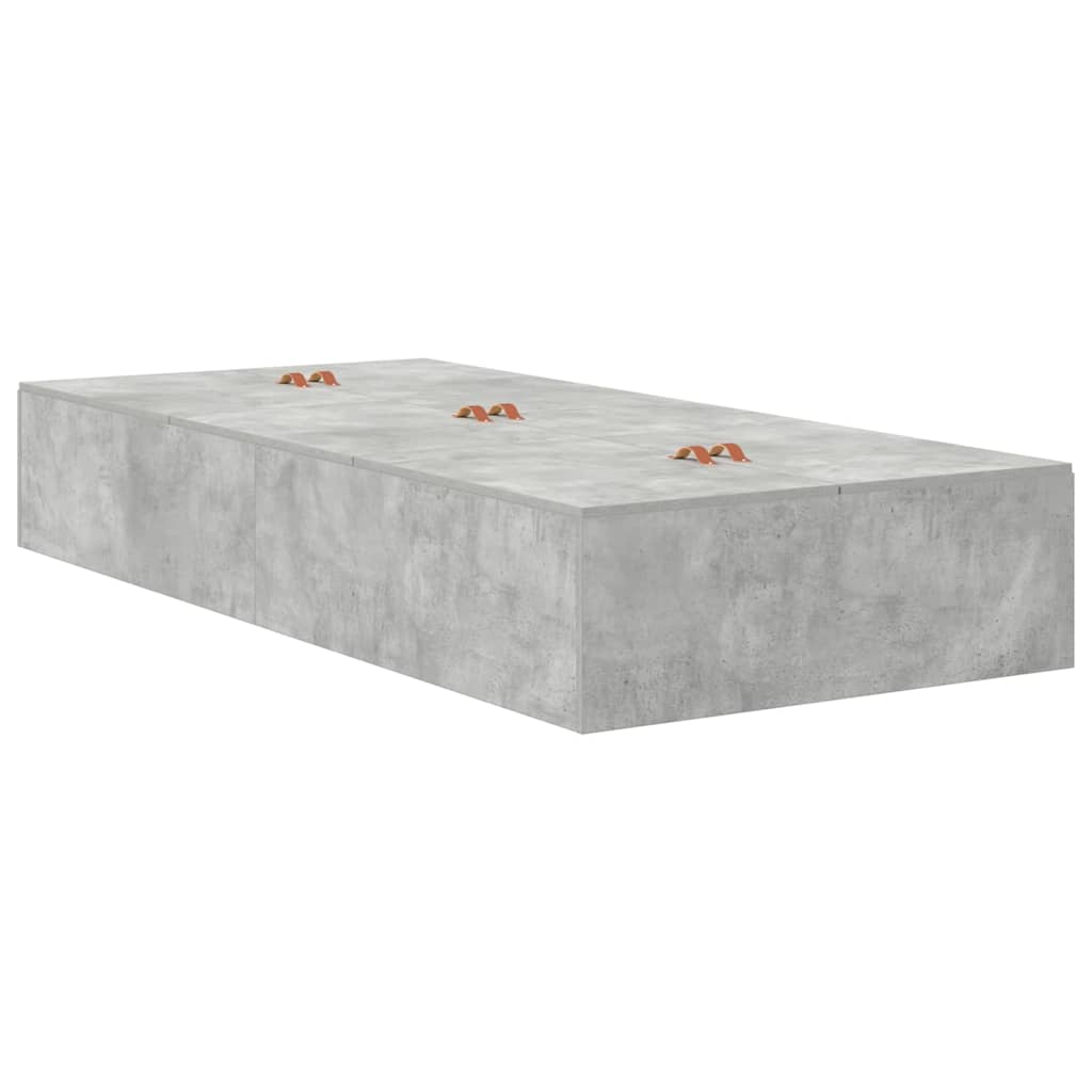 Bed Frame Concrete grey 75 x 190 cm Engineered wood